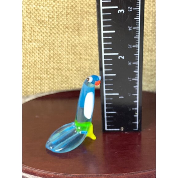 Blown Glass Blue Bird figure Vintage 2 inch tall - Picture 5 of 9